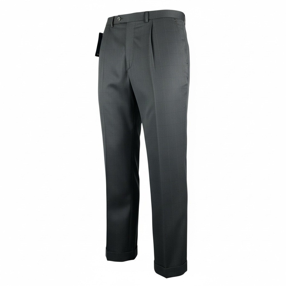 RALPH LAUREN Dress Pants Mens‎ 38x32 Brown Windowpane Cuffed NWT